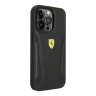 Ferrari чехол для iPhone 14 Pro, Leather Stamped sides кожаный черный (Magsafe)