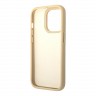 Чехол Guess PU Croco metal logo Hard для iPhone 14 Pro, золотой