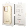 Чехол Guess PU Croco metal logo Hard для iPhone 14 Pro, золотой