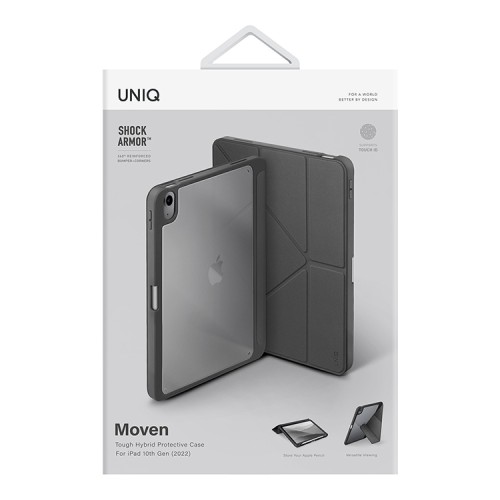 Чехол Uniq Moven для iPad 11"(2025) /10.9"(2022) с отсеком для стилуса, серый