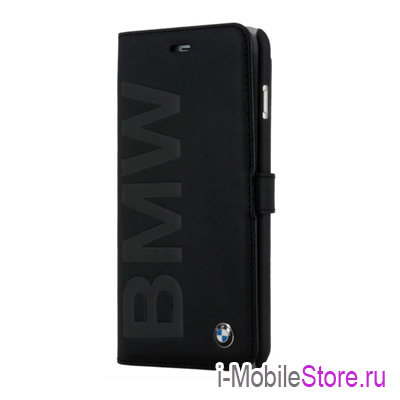 Кожаный чехол BMW Logo Signature Booktype для iPhone 6 Plus/6s Plus, черный