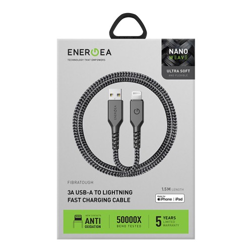 Кабель EnergEA FibraTough USB-A/Lightning MFi C89 (1.5 м), черный