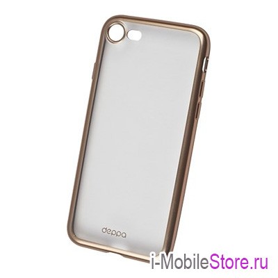 Чехол Deppa Gel Plus матовый для iPhone 7/8, золотая рамка
