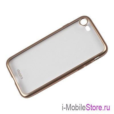 Чехол Deppa Gel Plus матовый для iPhone 7/8, золотая рамка