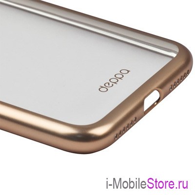 Чехол Deppa Gel Plus матовый для iPhone 7/8, золотая рамка