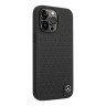 Кожаный чехол Mercedes Genuine leather Stars Hard для iPhone 14 Pro Max, черный