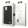 Чехол BMW Liquid Silicone Metal logo Hard для iPhone 14 Plus, черный