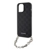 Чехол Lagerfeld PU Saffiano Monogram + Wrist chain Hard для iPhone 14 Pro, черный
