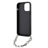 Чехол Lagerfeld PU Saffiano Monogram + Wrist chain Hard для iPhone 14 Pro, черный