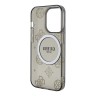 Чехол Guess Peony Glitter Hard для iPhone 14 Pro, черный/золотой (MagSafe)