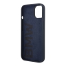 Чехол BMW Signature Liquid Silicone Metal logo Hard для iPhone 14, синий