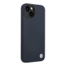Чехол BMW Signature Liquid Silicone Metal logo Hard для iPhone 14, синий