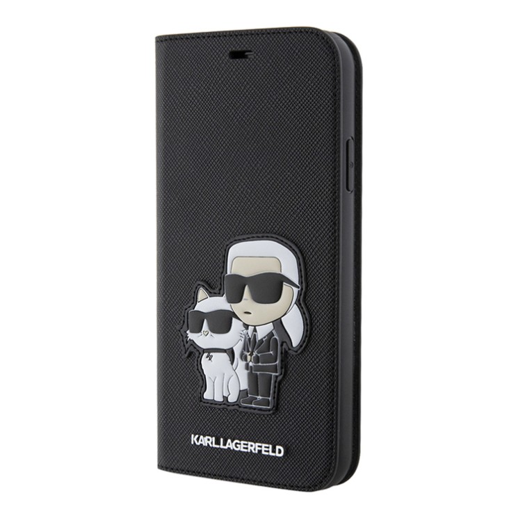 Чехол Lagerfeld PU Saffiano NFT Karl & Choupette Booktype для iPhone 11/XR, черный