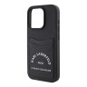 Karl Lagerfeld для iPhone 15 Pro Max чехол Cardslot PU Saffiano RSG 3D rubber logo Hard Black
