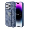 Guess для iPhone 15 Pro чехол GripStand PU 4G with Triangle Diamond metal logo Hard Blue