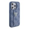 Guess для iPhone 15 Pro чехол GripStand PU 4G with Triangle Diamond metal logo Hard Blue