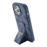 Guess для iPhone 15 Pro чехол GripStand PU 4G with Triangle Diamond metal logo Hard Blue