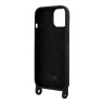 Karl Lagerfeld для iPhone 15 Plus чехол Crossbody Liquid silicone NFT Choupette +Strap Hard Black