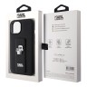 Karl Lagerfeld для iPhone 15 чехол GripStand PU Saffiano NFT Karl & Choupette metal Hard Black