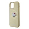 Hello Kitty для iPhone 15 Pro Max чехол PU Leather Kitty Head Hard Gold (MagSafe)