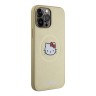 Hello Kitty для iPhone 15 Pro Max чехол PU Leather Kitty Head Hard Gold (MagSafe)