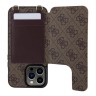 Guess для iPhone 15 Pro чехол Crossbody cardslots magnetic 4G Hard Brown