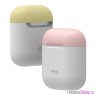 Чехол Elago Silicone DUO для AirPods 1/2, White с крышками Pink и Yellow