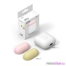 Чехол Elago Silicone DUO для AirPods 1/2, White с крышками Pink и Yellow