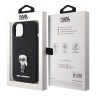 Lagerfeld для iPhone 15 чехол Liquid silicone NFT Karl Ikonik metal pin Hard Black