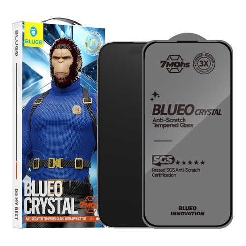 BlueO стекло для iPhone 16 Pro Max, Crystal Anti-Scratch Anti-Static Black