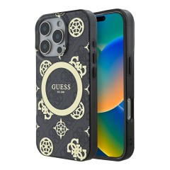 Guess для iPhone 16 Pro Max чехол PC/TPU 4G Peony Black (MagSafe)