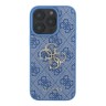 Guess для iPhone 16 Pro чехол PU кожа 4G Big metal logo Blue