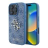 Guess для iPhone 16 Pro чехол PU кожа 4G Big metal logo Blue