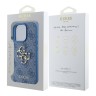 Guess для iPhone 16 Pro чехол PU кожа 4G Big metal logo Blue