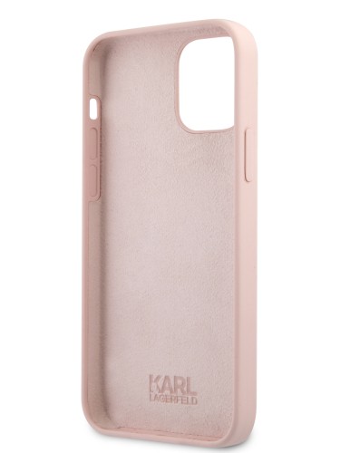 Чехол Karl Lagerfeld Liquid silicone Karl's Head для iPhone 12 Pro Max, розовый
