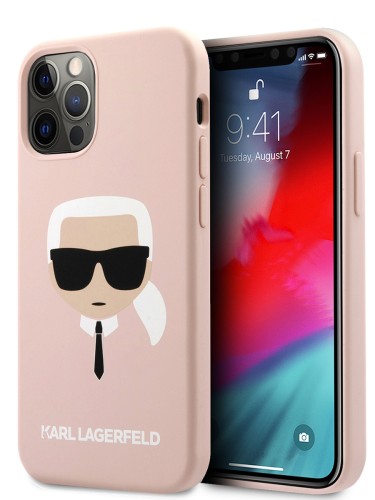 Чехол Karl Lagerfeld Liquid silicone Karl's Head для iPhone 12 Pro Max, розовый