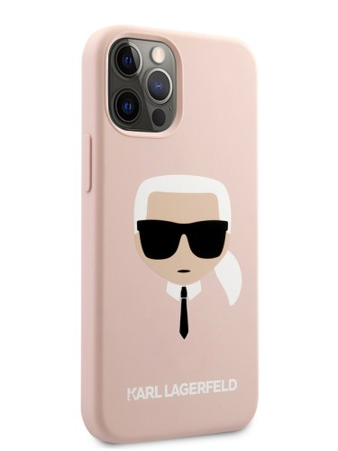Чехол Karl Lagerfeld Liquid silicone Karl's Head для iPhone 12 Pro Max, розовый