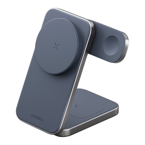Energea Беспроводное СЗУ MagTrio PLUS 3in1 magnetic wireless foldable charger Qi2 22.5W Blue