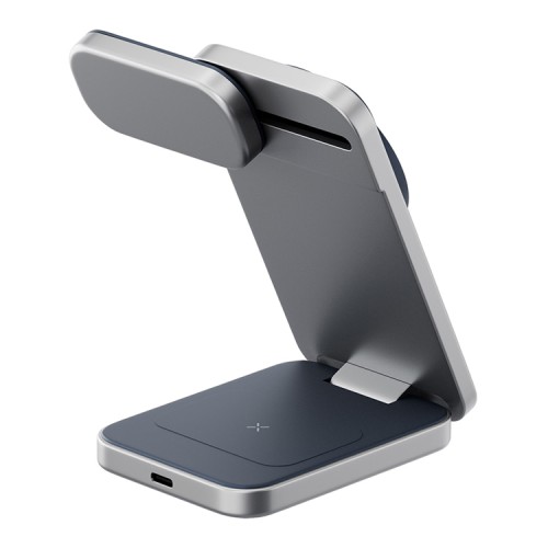 Energea Беспроводное СЗУ MagTrio PLUS 3in1 magnetic wireless foldable charger Qi2 22.5W Blue