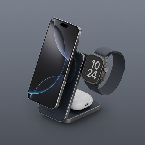 Energea Беспроводное СЗУ MagTrio PLUS 3in1 magnetic wireless foldable charger Qi2 22.5W Blue