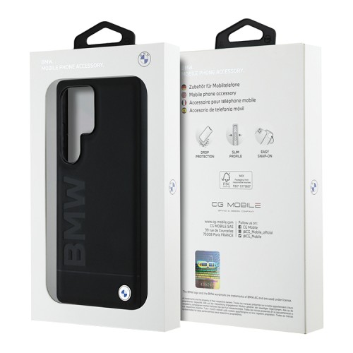 BMW для Galaxy S25 Ultra чехол Signature Leather Logo imprint Metal logo Hard Black