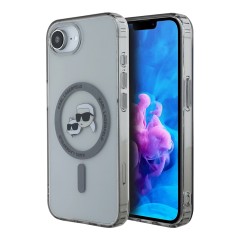 Karl Lagerfeld для iPhone 16e чехол PC/TPU NFT Karl & Choupette Heads Black (MagSafe)