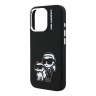Karl Lagerfeld для iPhone 16 Pro Max чехол Liquid Silicone Sketch Karl&Choupette Black (MagSafe)