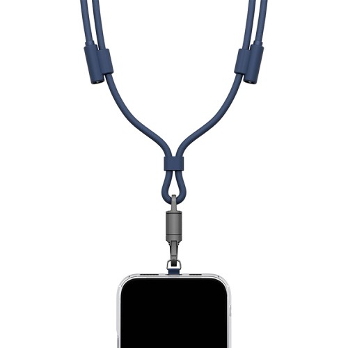 Energea Кабель +Ремешок Lasso 2in1 USB-C to USB-C cable PD240W 5A +Crossbody phone strap 1.5m Blue