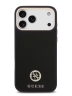 Guess для iPhone 17 Pro Max чехол PU Grained 4G Diamond metal logo Gold camera Hard Black (MagSafe)