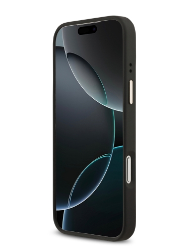 Guess для iPhone 17 Pro Max чехол PU Grained 4G Diamond metal logo Gold camera Hard Black (MagSafe)