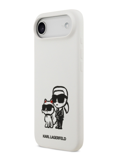 Karl Lagerfeld для iPhone Air чехол Liquid Silicone Sketch Karl & Choupette Hard White (MagSafe)