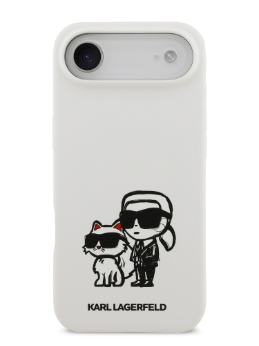Karl Lagerfeld для iPhone Air чехол Liquid Silicone Sketch Karl & Choupette Hard White (MagSafe)