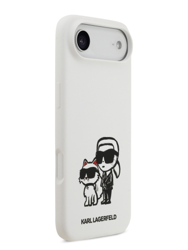 Karl Lagerfeld для iPhone Air чехол Liquid Silicone Sketch Karl & Choupette Hard White (MagSafe)