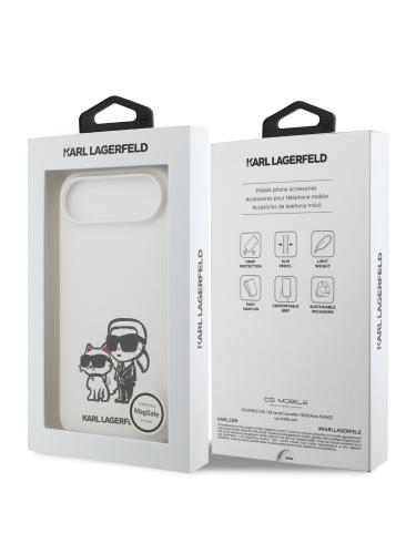 Karl Lagerfeld для iPhone Air чехол Liquid Silicone Sketch Karl & Choupette Hard White (MagSafe)